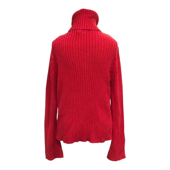 🟥Old Navy Red Cowl Neck Sweater with Ribbed Knit🟥 - Picture 4 of 8